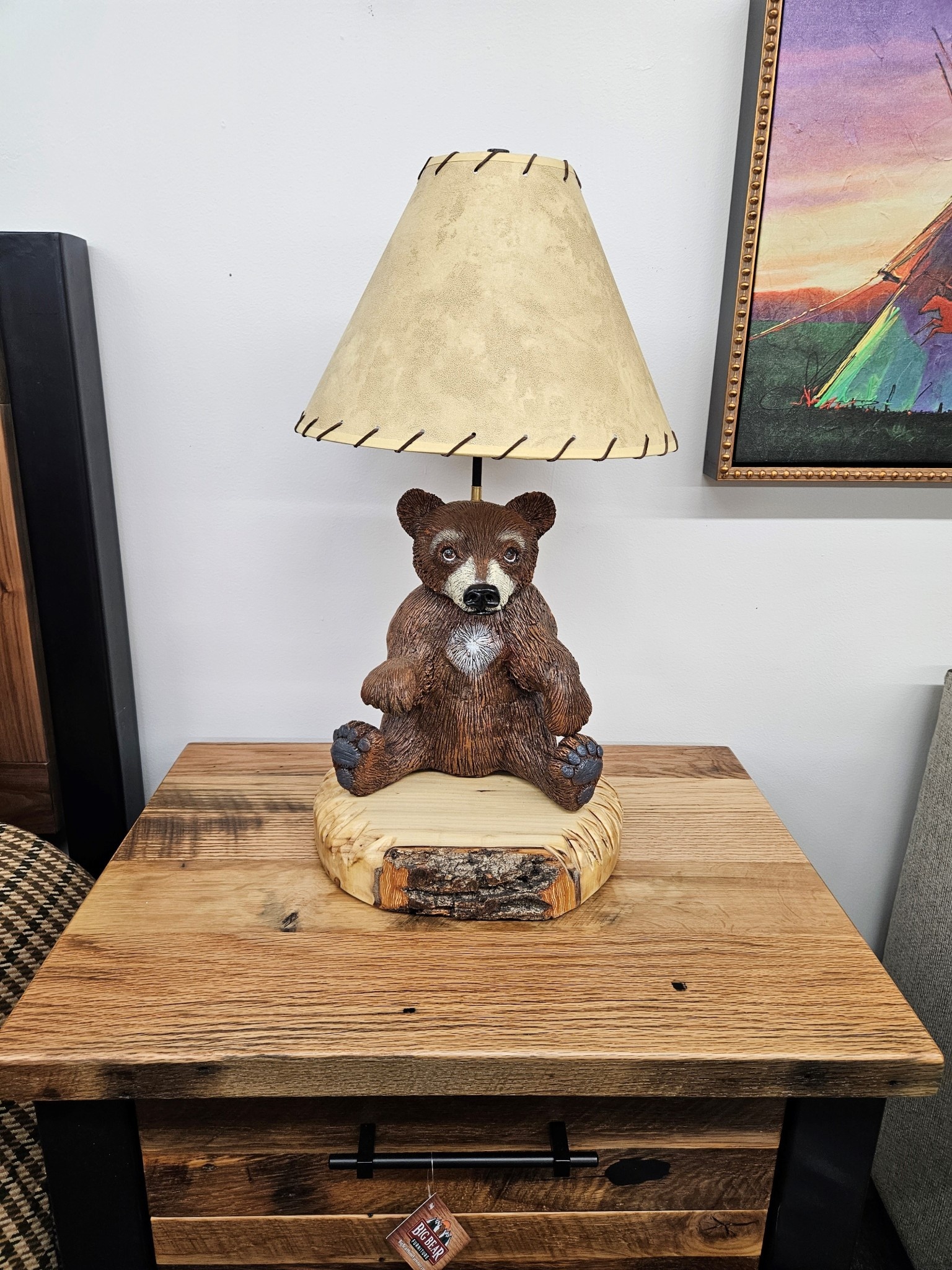 MCE Industries Carved Animal Lamp with Shade