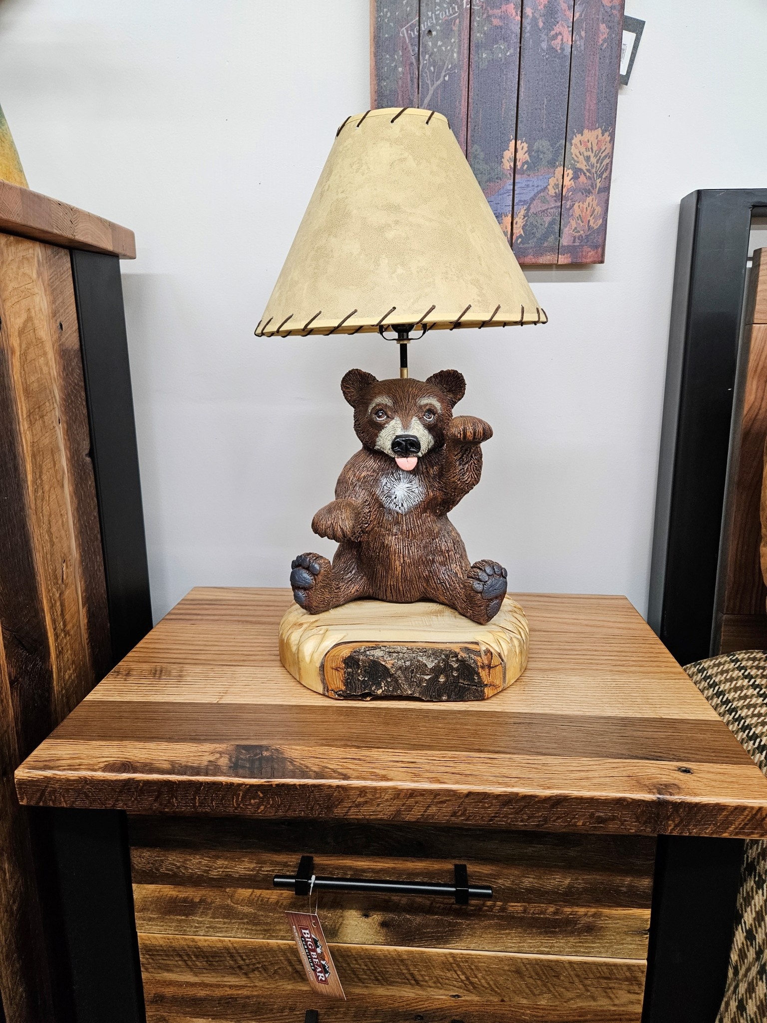 MCE Industries Carved Animal Lamp with Shade