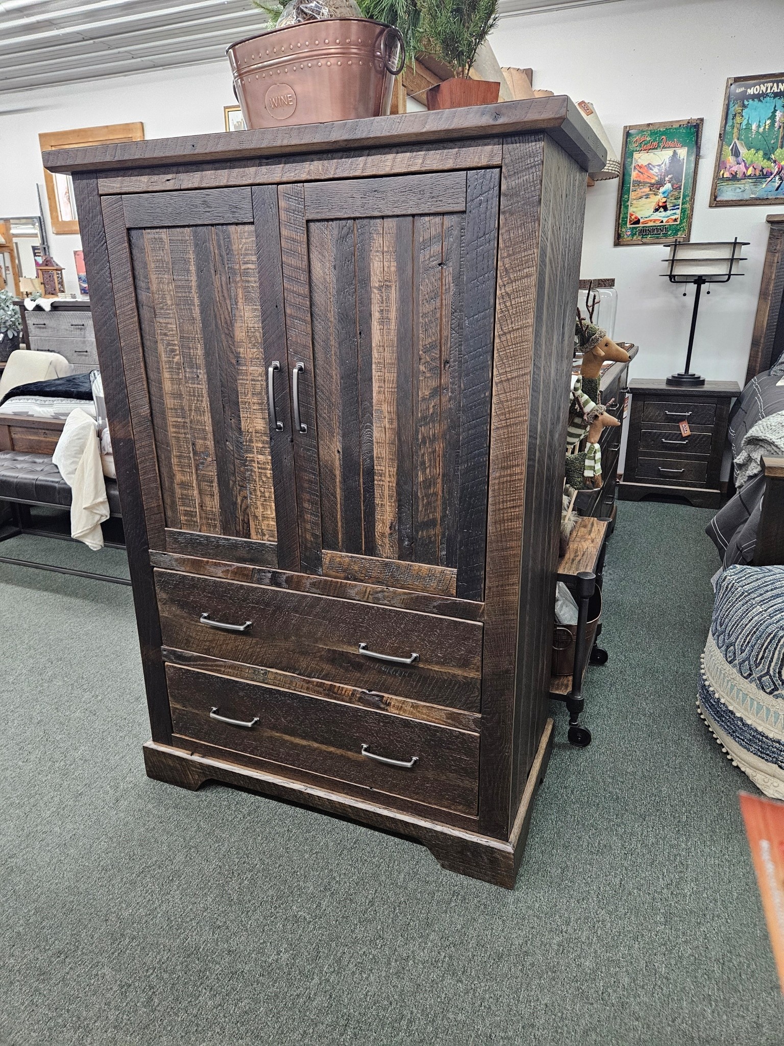 Urban Barnwood Kimberley Armoire 63H x 22D x 43W