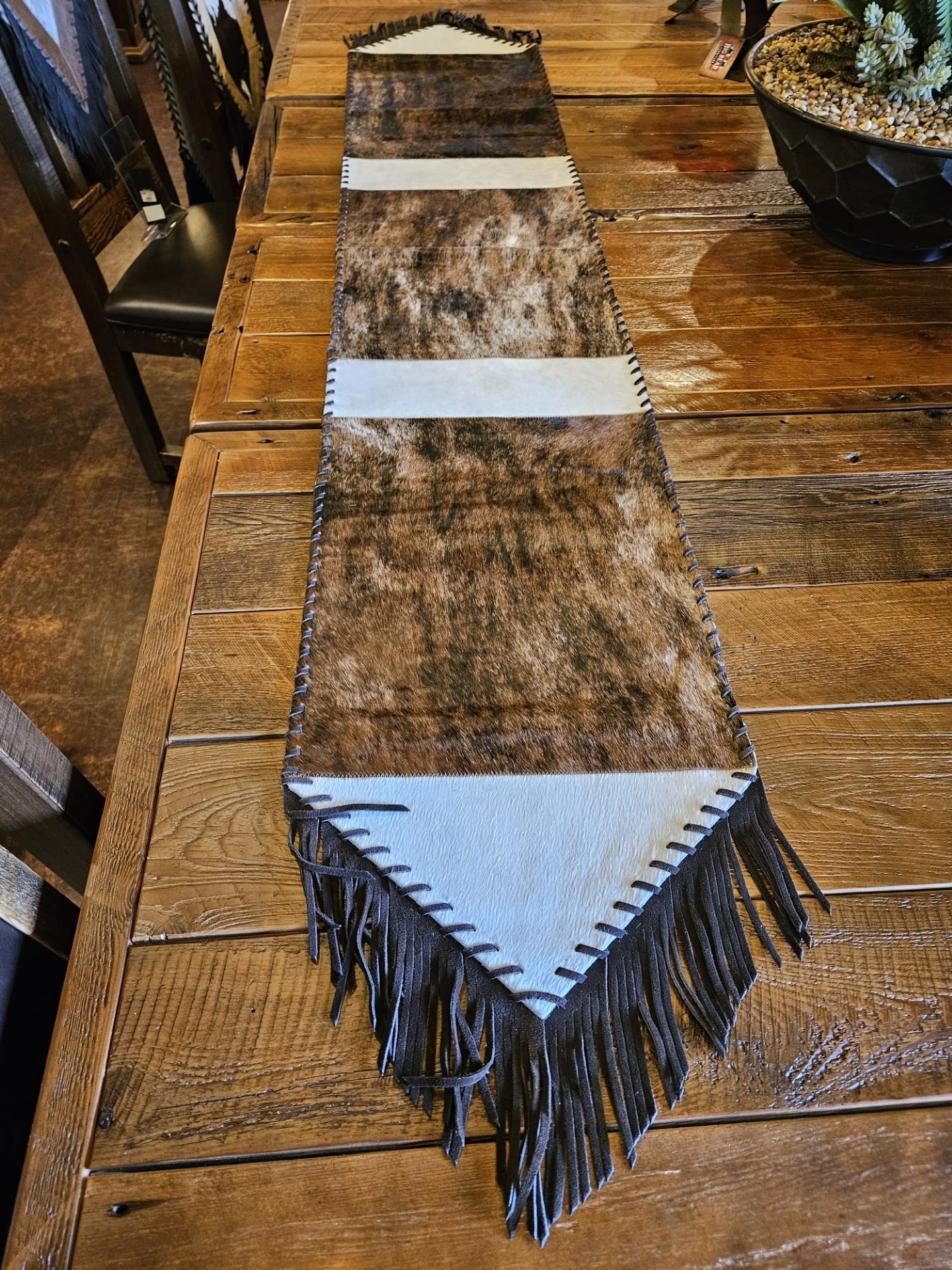 Gaucho Large Cowhide Table Runner 7' x 14"