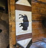 Gaucho Wide Cowhide Table Runner w/Buffalo 3.5'x14"