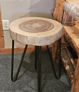 IFD 8683 Nat Parota Chair Side Table 19Dia x 22H