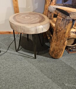 IFD 8383 Nat Parota End Table 23.5Dia x 23.5H