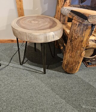 IFD 8683 Nat Parota End Table 23.5Dia x 23.5H***