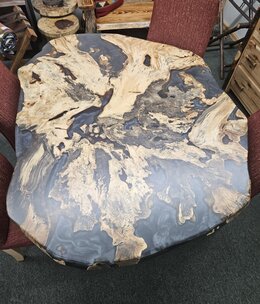 Stone River Buckeye Burl 44x58x30H Dining Table