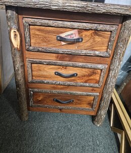 Green Gables New West Red Lodge 3Dwr Nightstand 28Hx24Wx20D