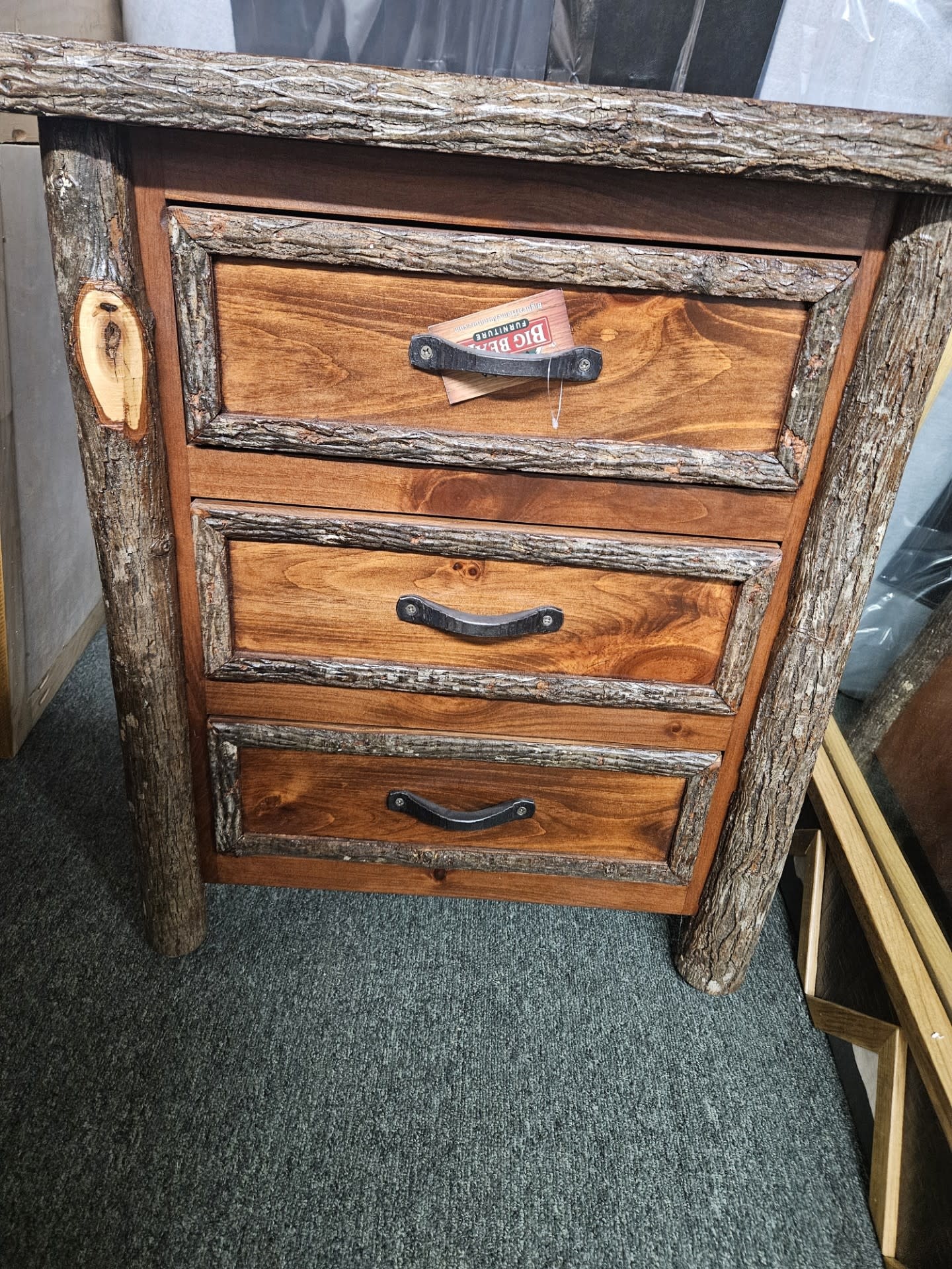 Green Gables New West Red Lodge 3Dwr Nightstand 28Hx24Wx20D