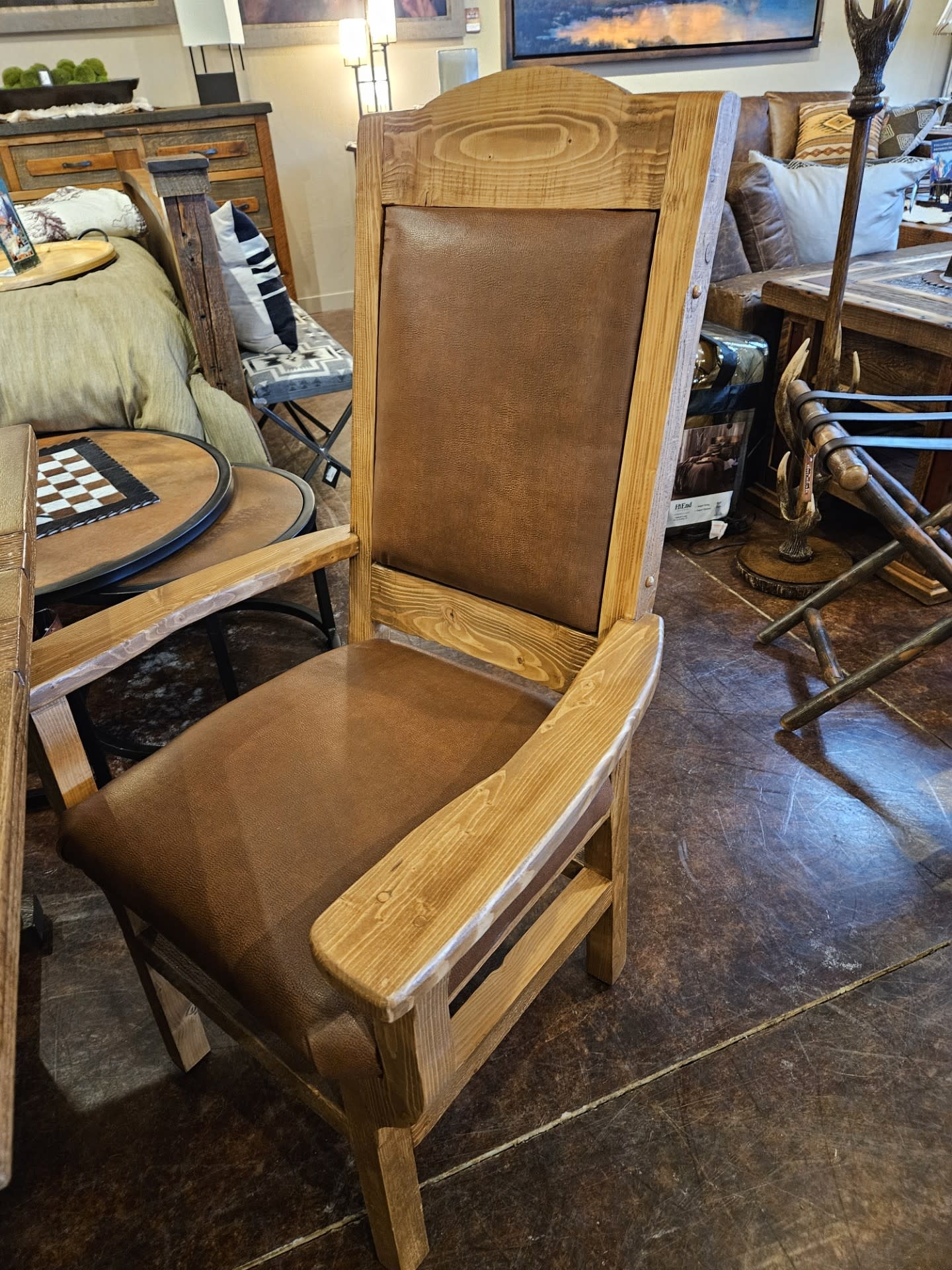 MCE Industries Leather Captain's Dining Chair