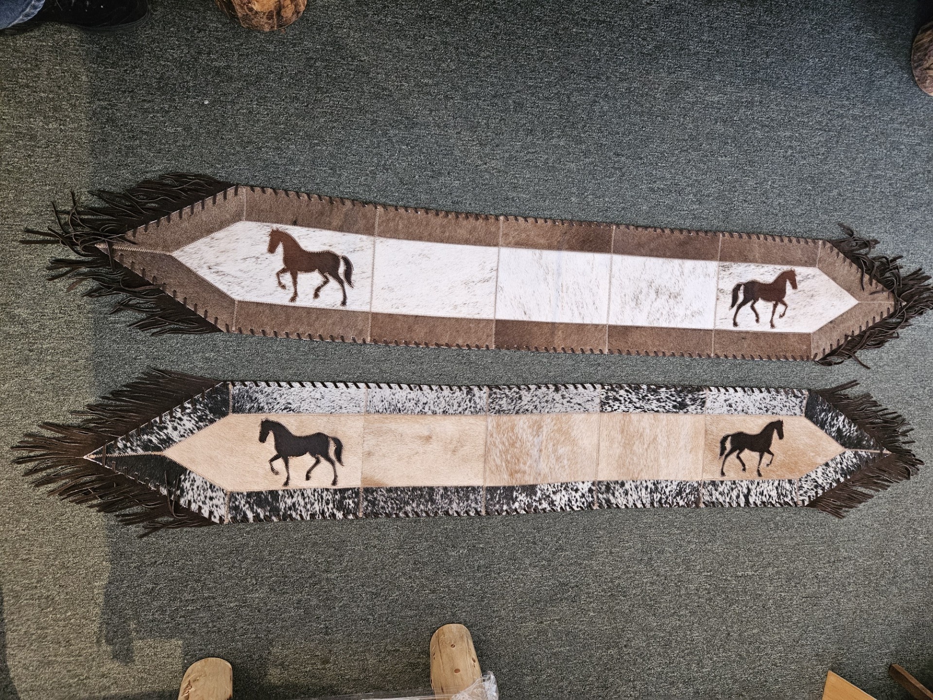 Gaucho Small HORSE Cowhide Table Runner 6' x 10"