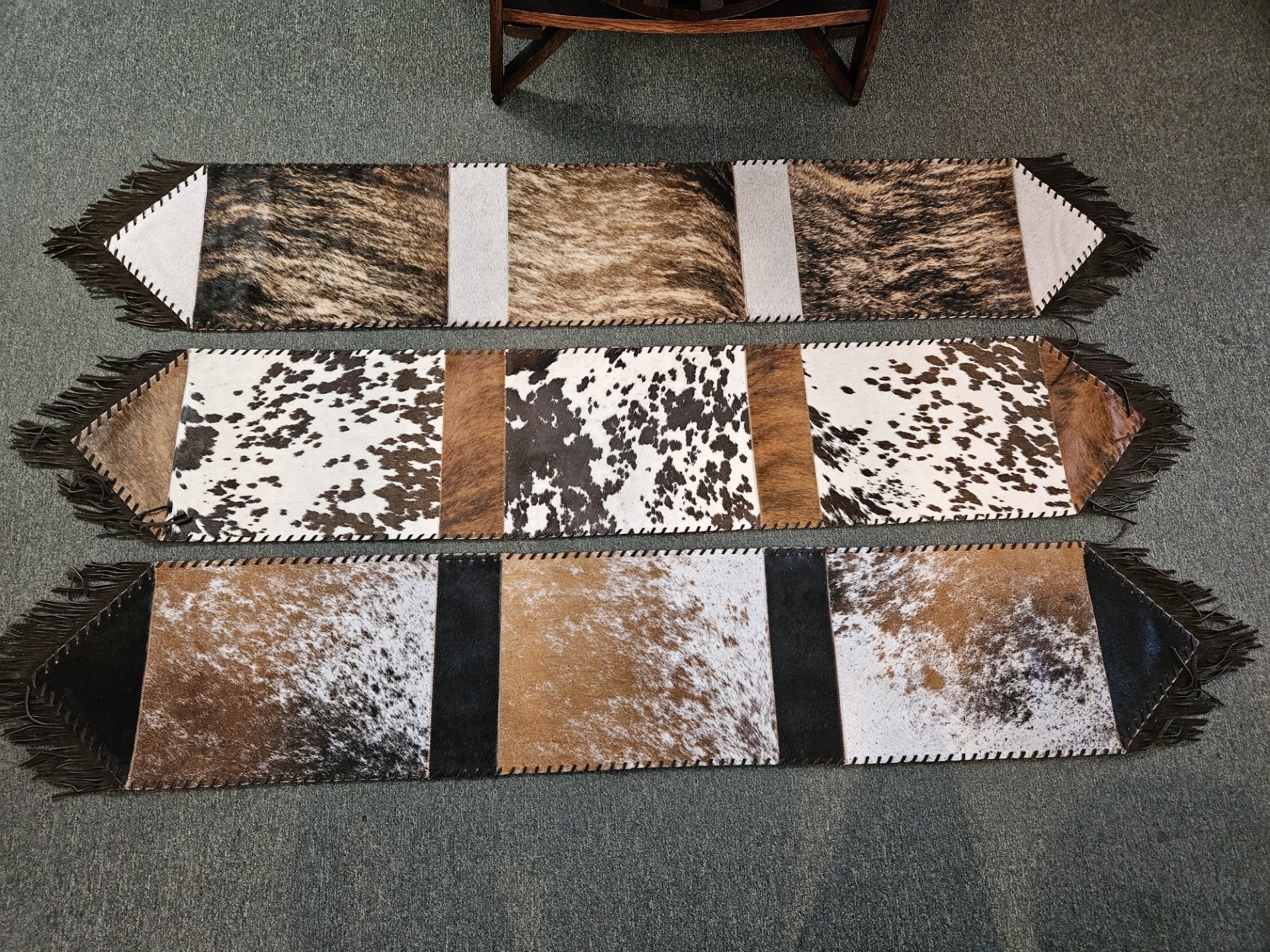 Gaucho Large Cowhide Table Runner 7' x 14"