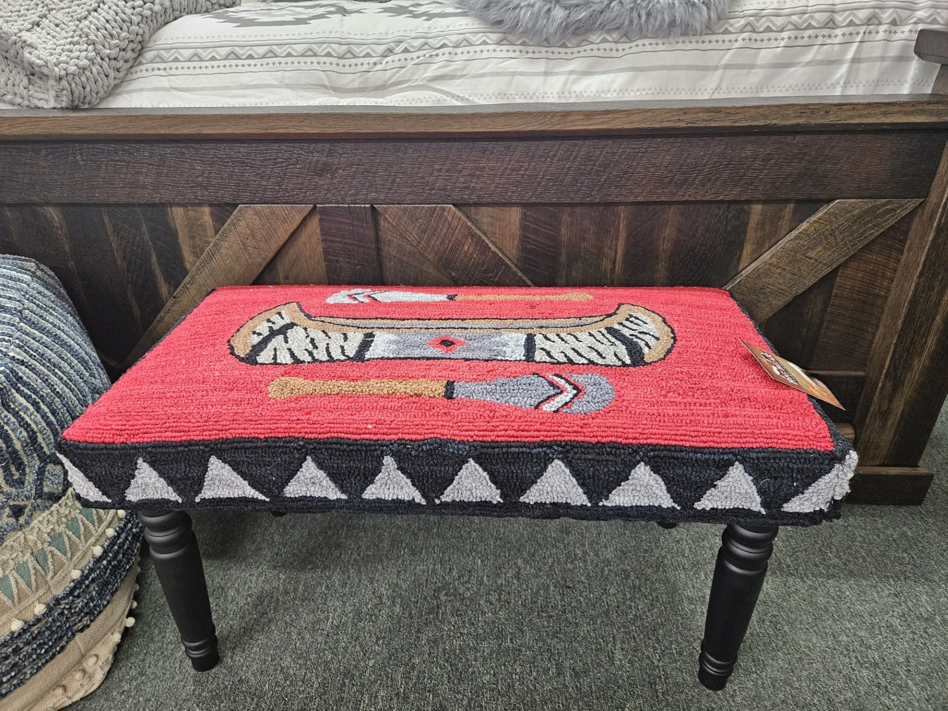 Park Design Wilderness Canoe Hooked Bench 32Wx16Dx16H