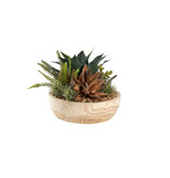 D&W Silks Ambrose Planter (Star pod, fern & Succulents)