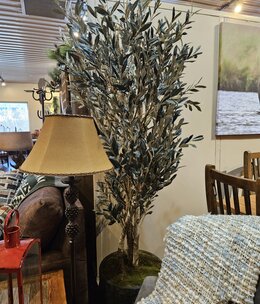 D&W Silks 7.5' Olive Tree in Black Pot