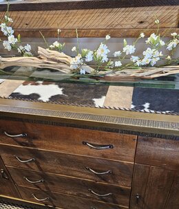 D&W Silks Wh Cherry Blossom/Ghostwood in Aquarium Glass