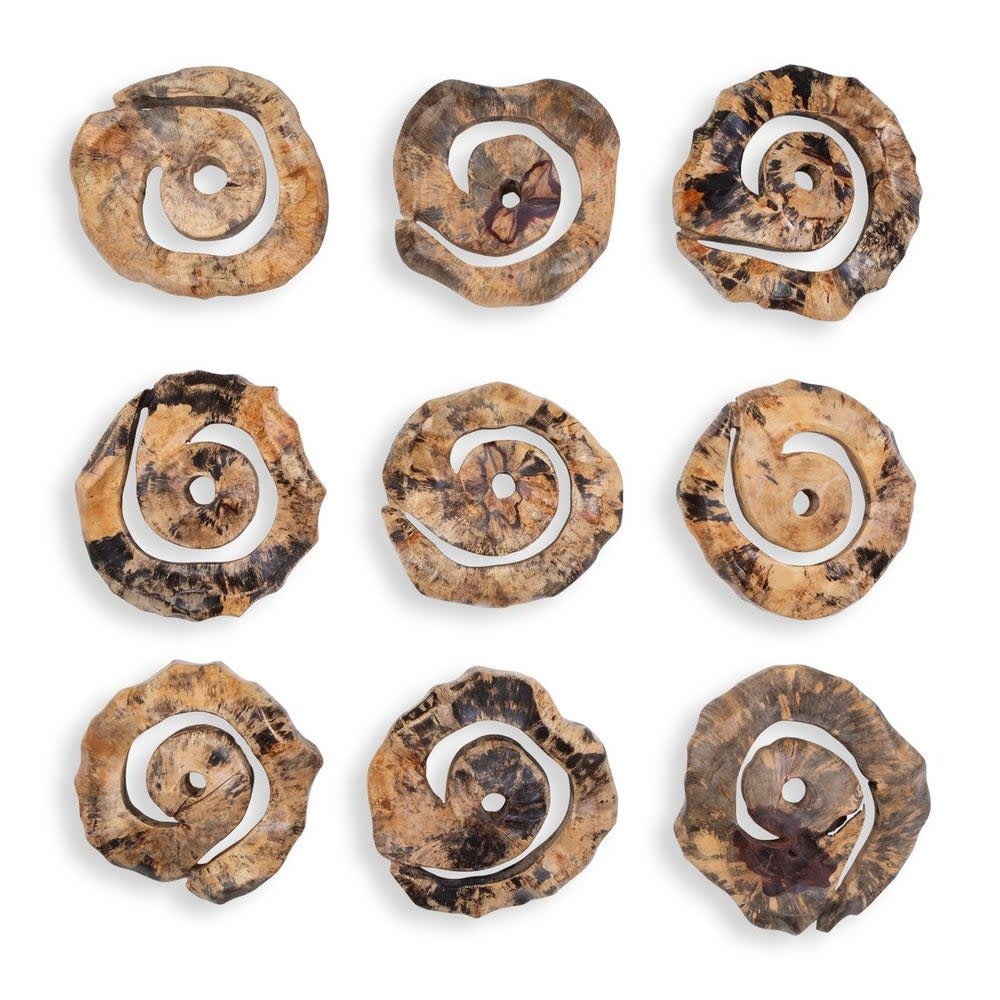 Omnia Corkscrew Wood Wall Decor 14Dia x 5D