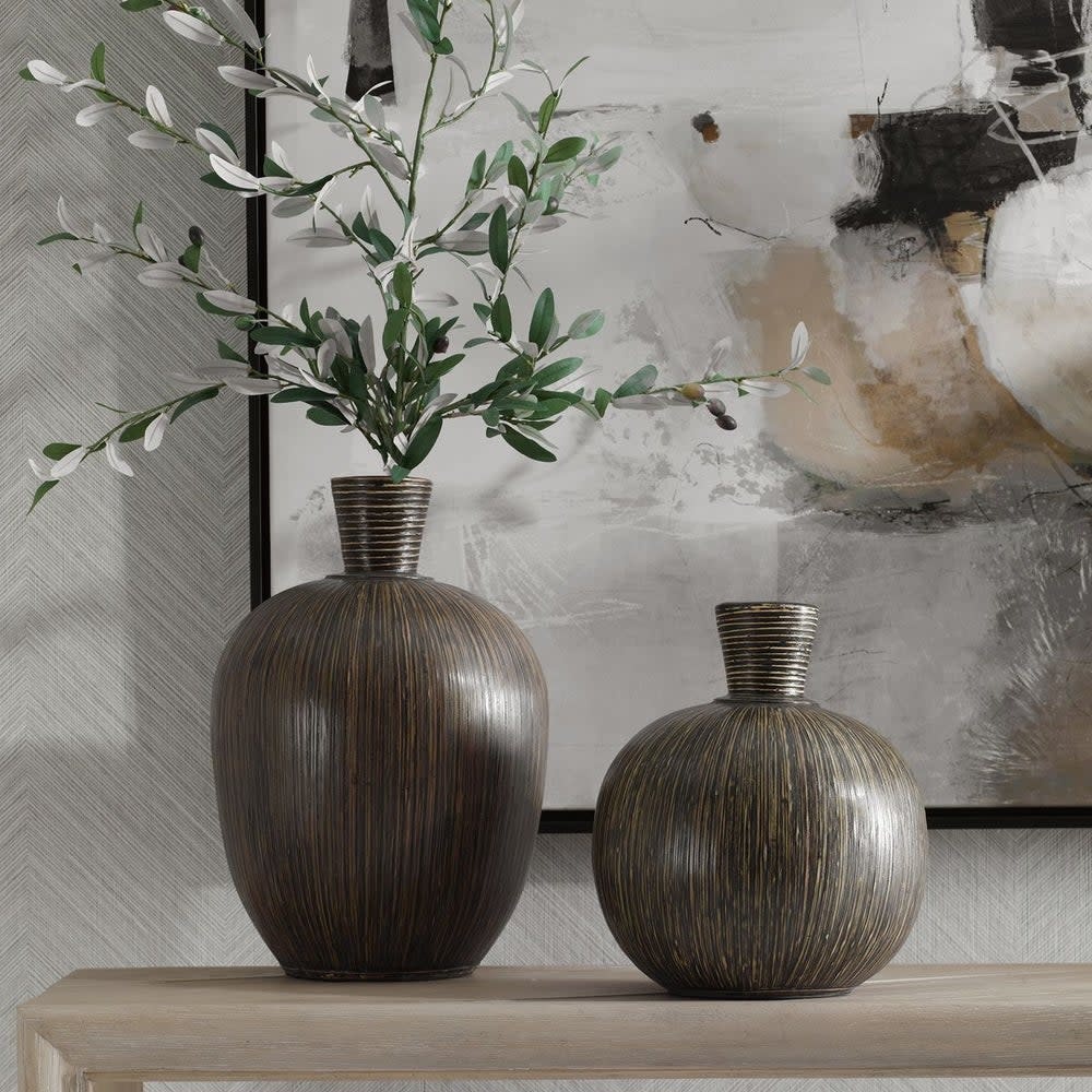 Uttermost Islander Black Vase-SMALL 10x12x10