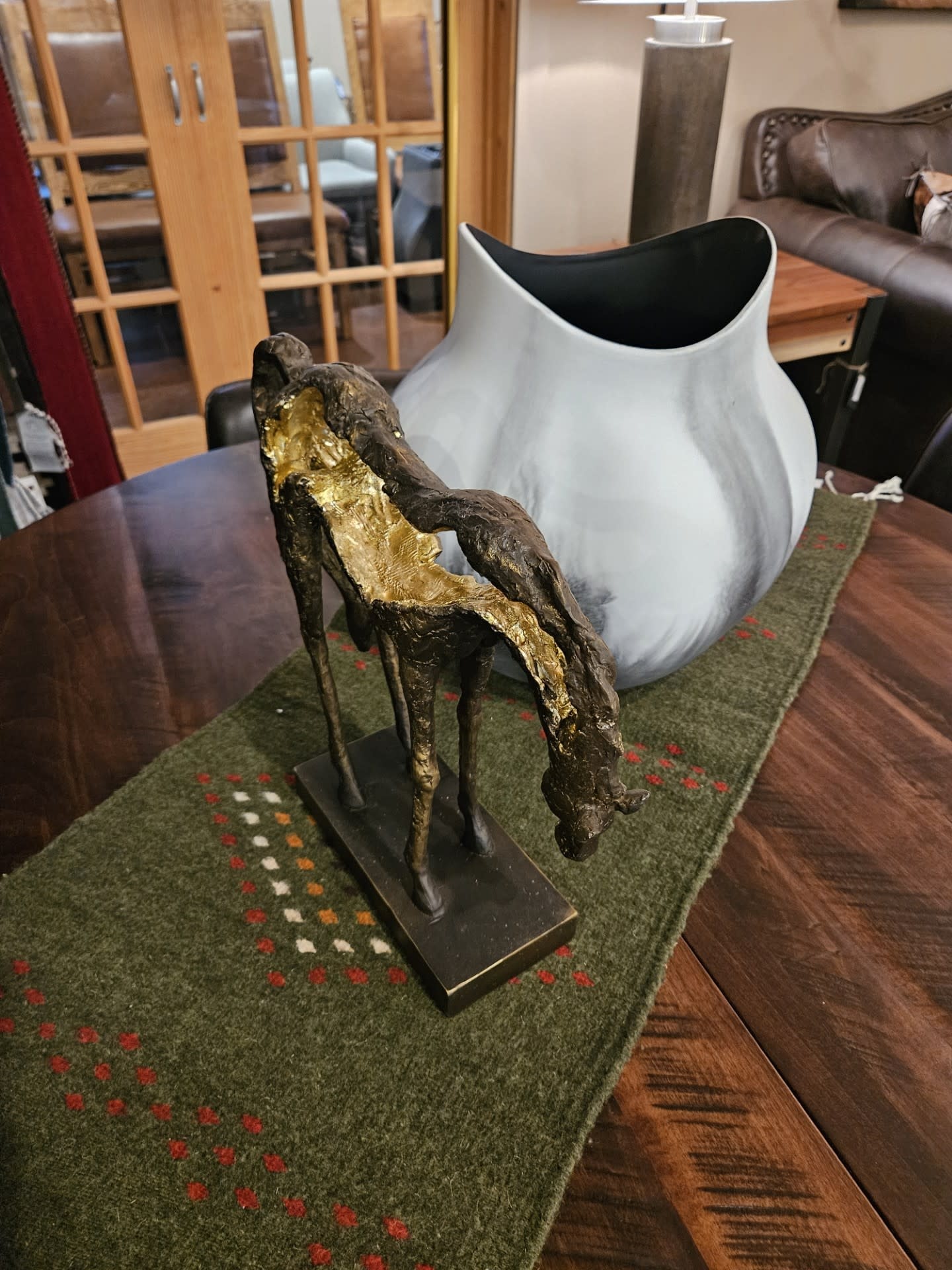 Uttermost Openly Grazing Horse Sculpture 13x13x4D