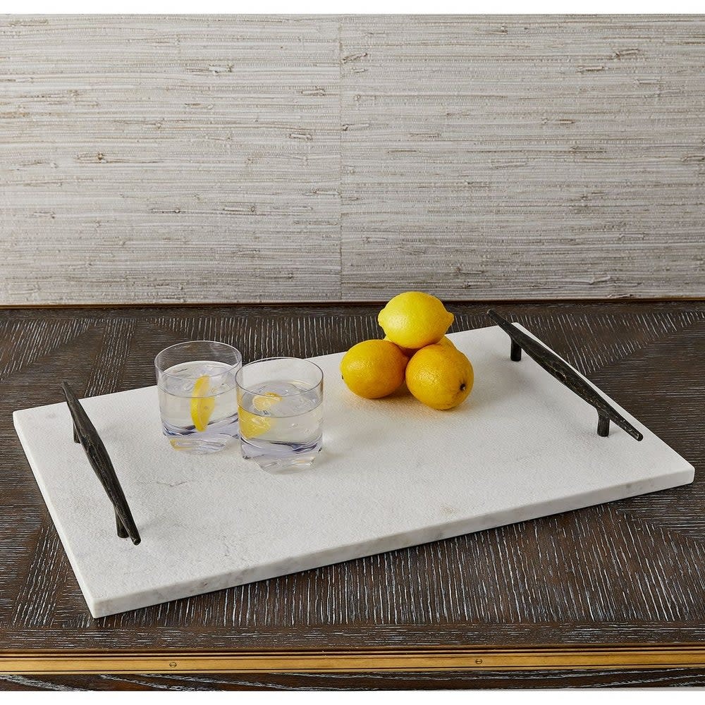 Uttermost Get A Grip WHITE Marble Tray 24x3x15