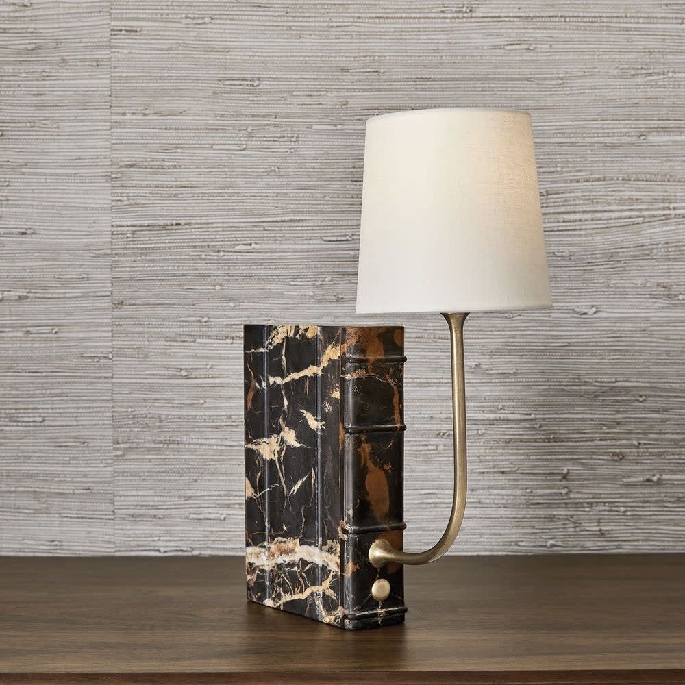 Uttermost Book Mini Lamp, Dark Marble, 16H