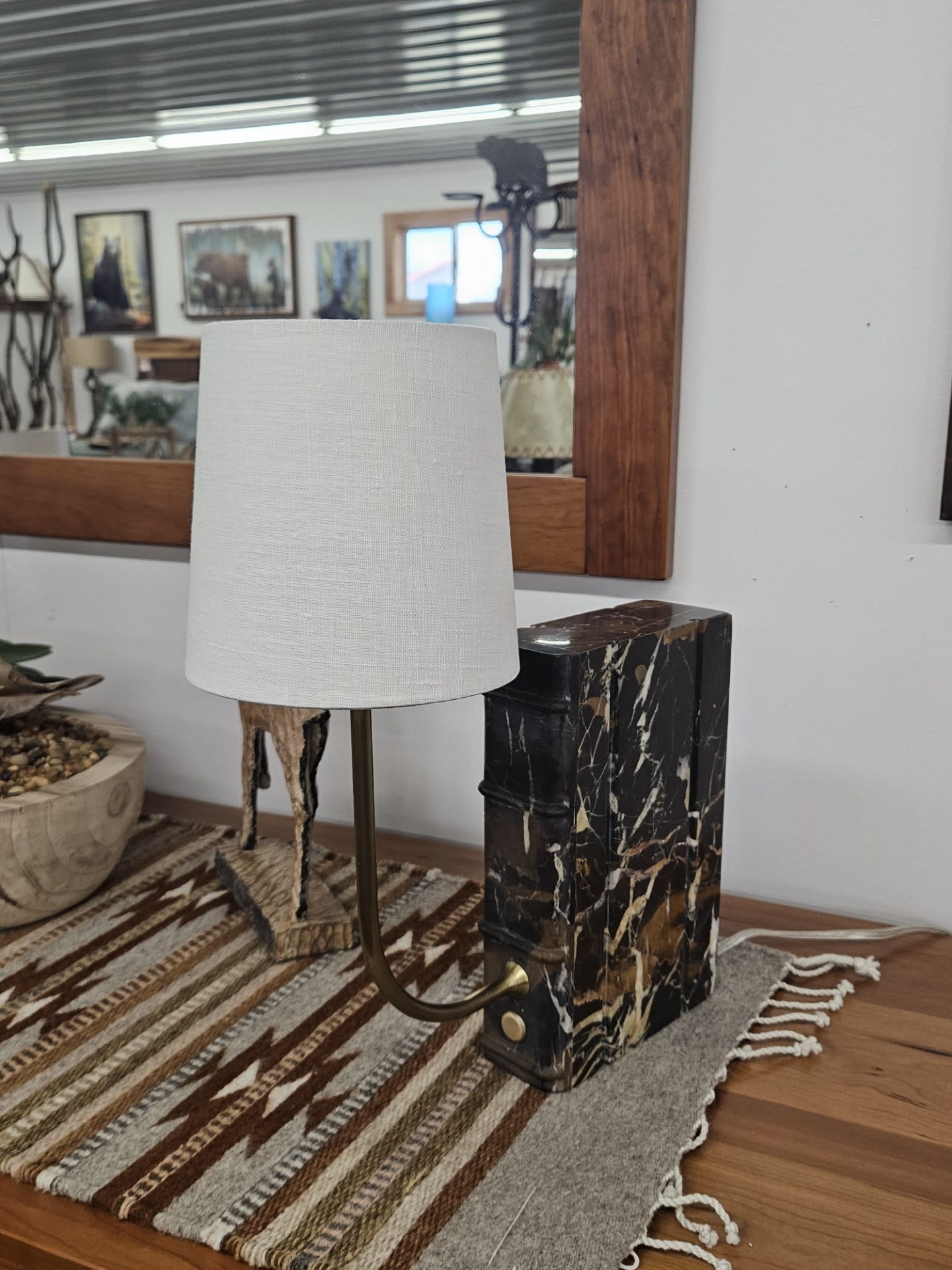 Uttermost Book Mini Lamp, Dark Marble, 16H