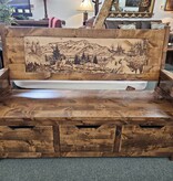 MCE Industries Rustic Entryway Storage Bench w/Back (artwork)