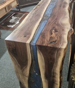 Stone River Waterfall Live Edge Sofa Table 18x72x30H