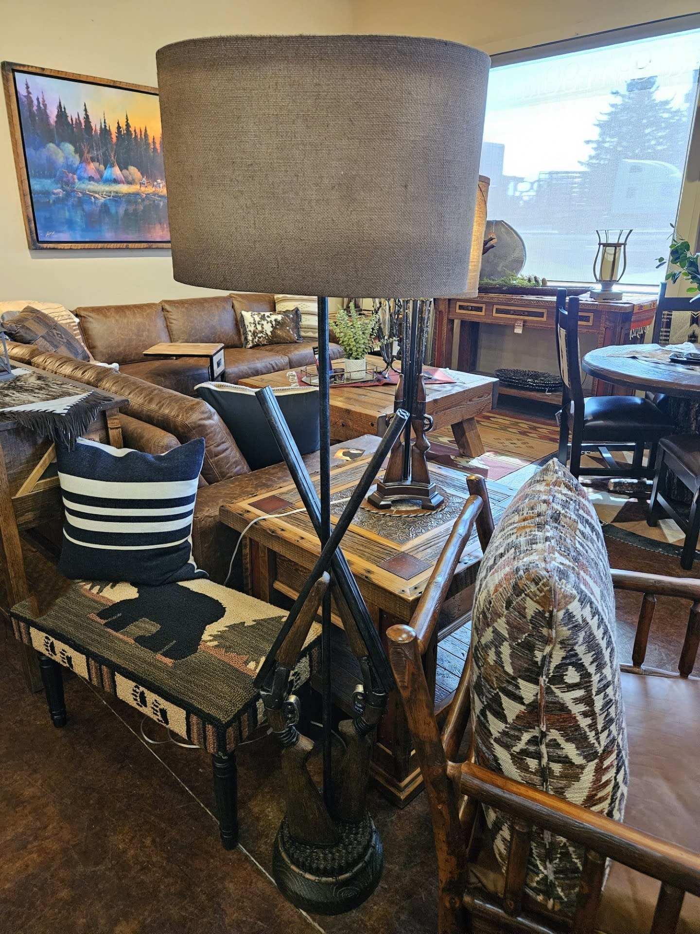 Crestview Double Barrel Floor Lamp