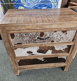 Crestview Fort Worth Cowhide 3 Dwr Chest  30x17x31 Crestview Fort Worth Cowhide 3 Dwr Chest  30x17x31