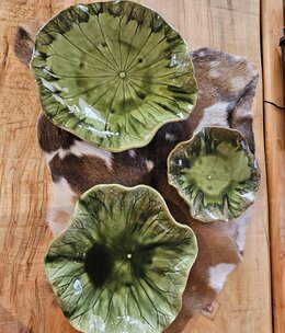 Crestview Lotus Leaf Wall or Table Decor-Green, Set of 3