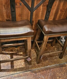 ALBC Upholstered Saddle Counter Stool