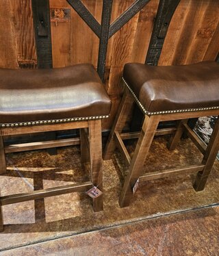ALBC Upholstered Saddle Counter Stool