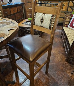 ALBC Upholstered Bar Stool w/Black Bar