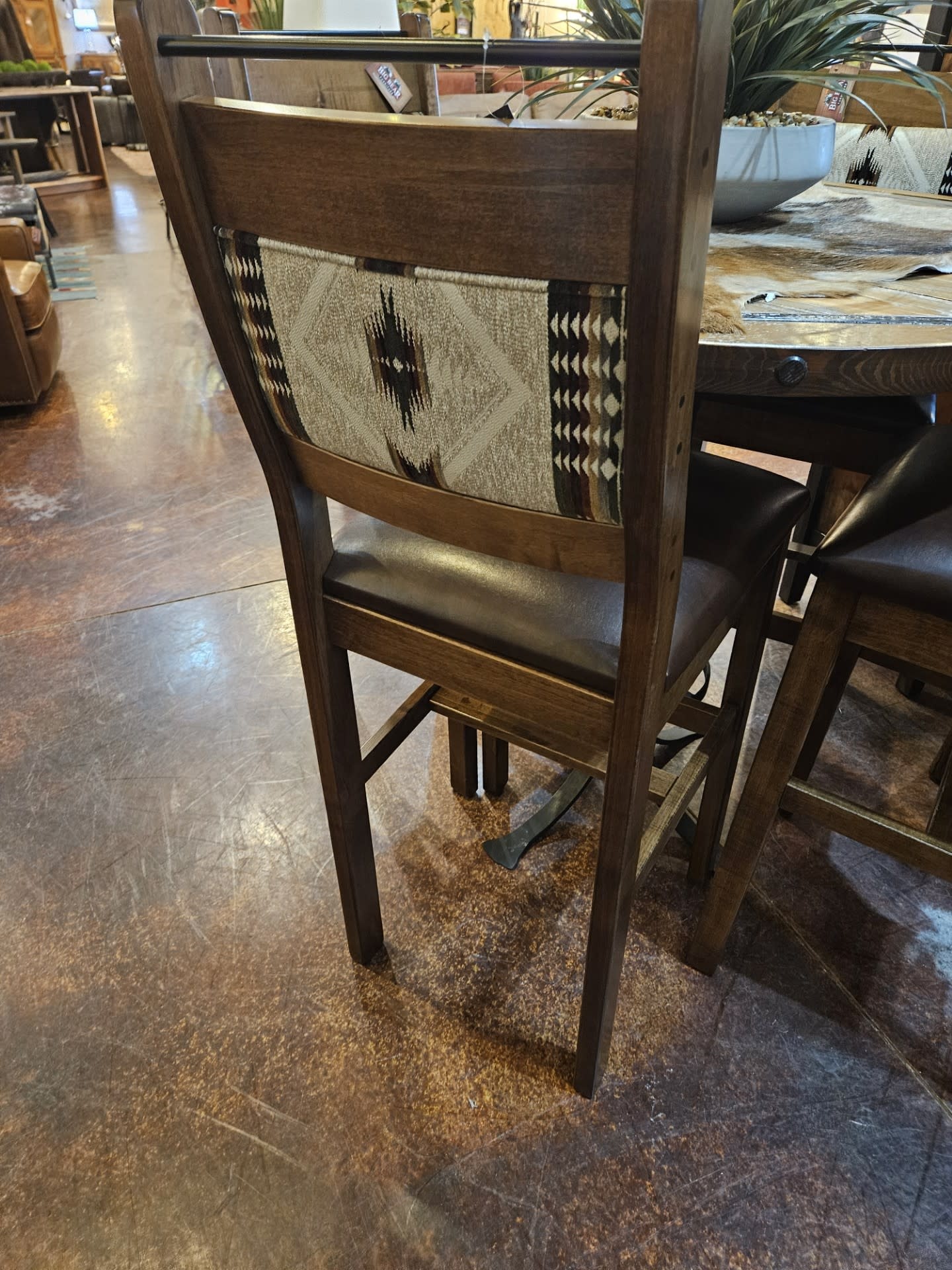 ALBC Upholstered Bar Stool w/Black Bar