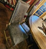 HTD Darcy Dining Chair-Dark Brown Leather 21Wx21.5Dx43H