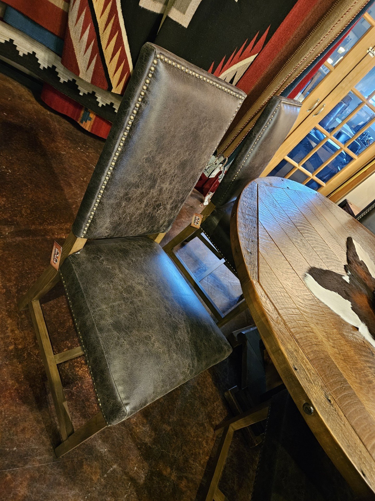 HTD Darcy Dining Chair-Dark Brown Leather 21Wx21.5Dx43H