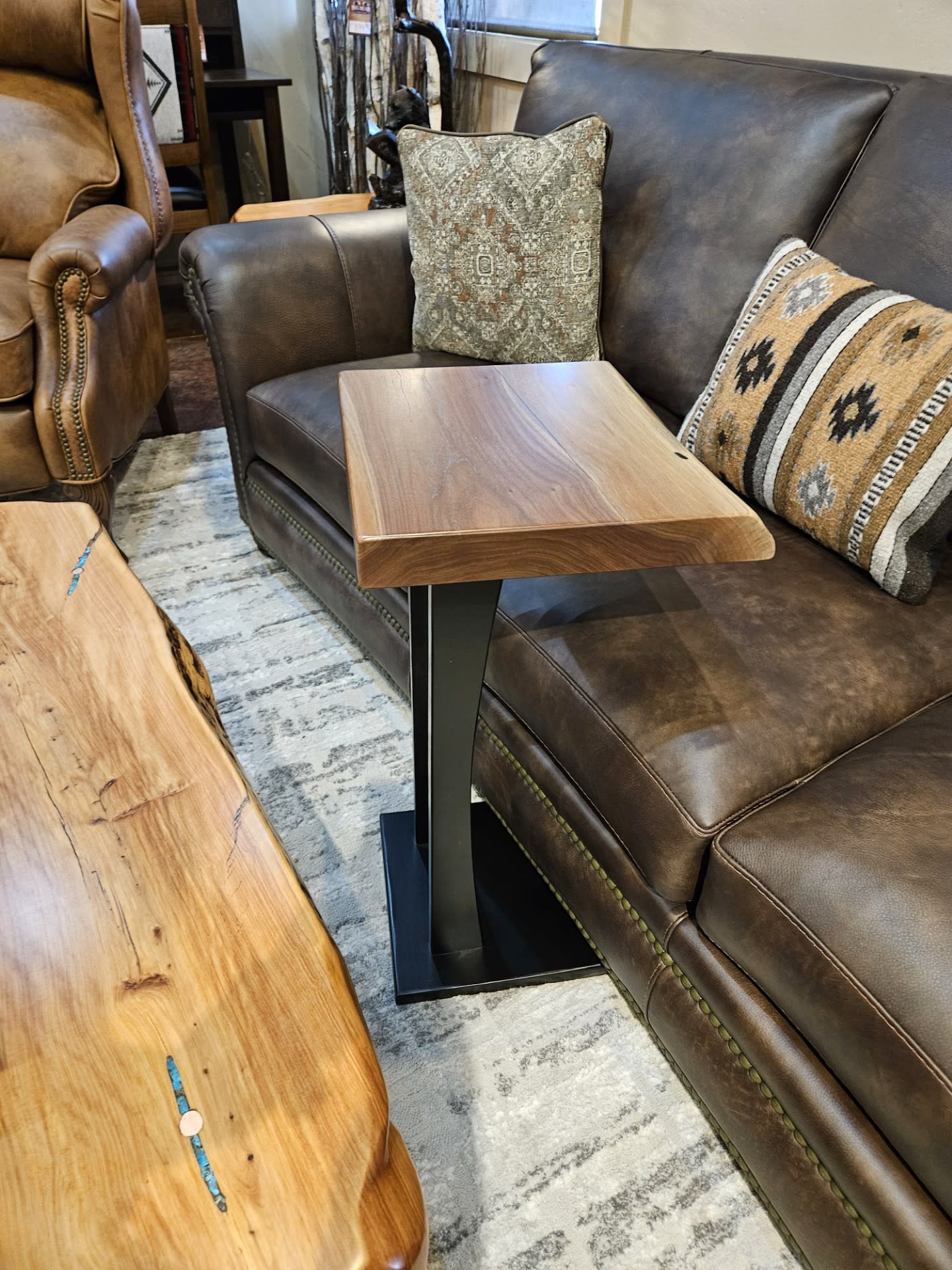 Stone River Sofa Server/Chair Side Table - WALNUT