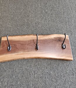 Stone River Wall Coat Rack w/3 Hooks - Walnut - 7" x 24"