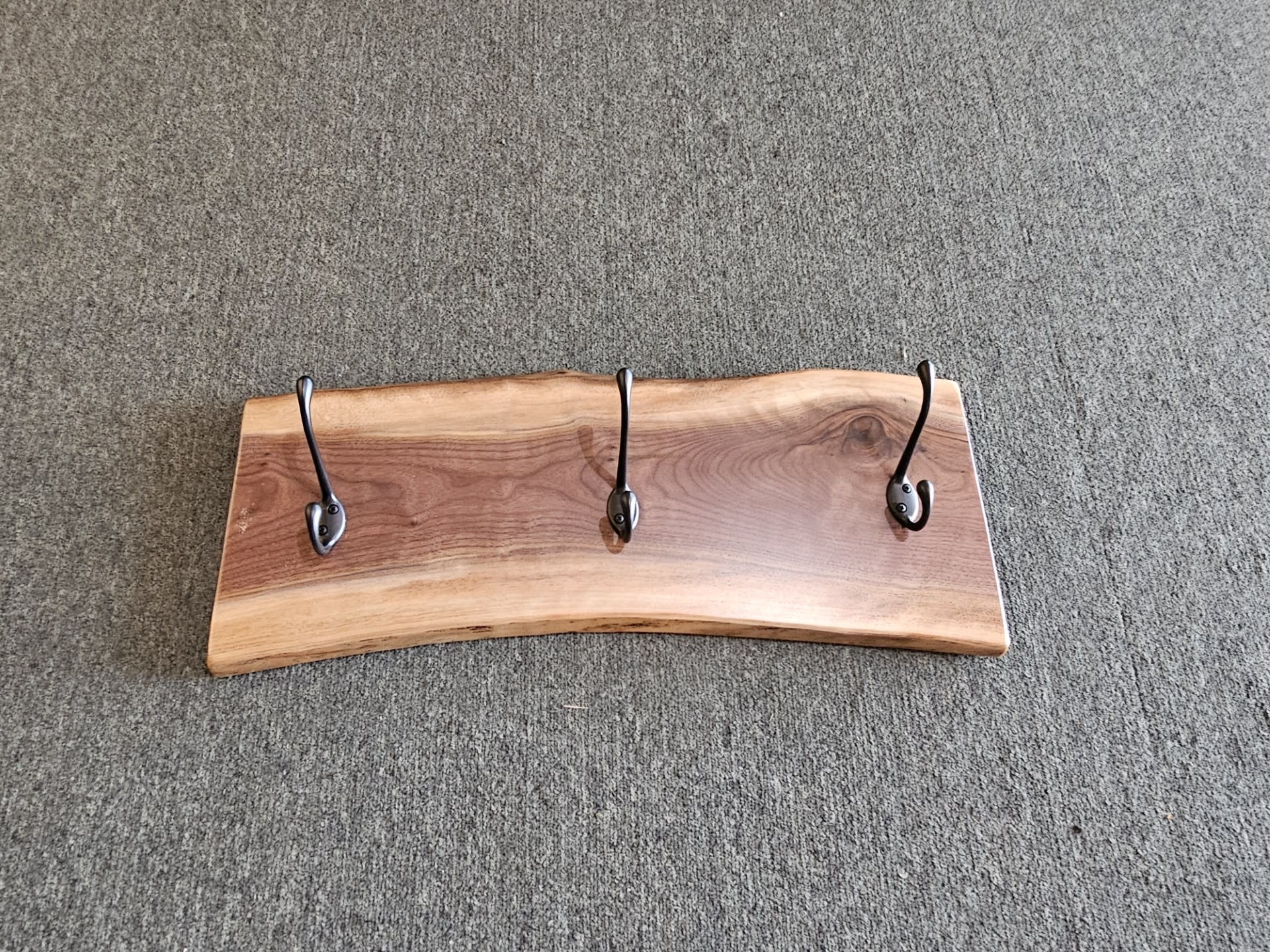 Stone River Wall Coat Rack w/3 Hooks - Walnut - 7" x 24"