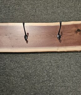 Stone River Wall Coat Rack w/4  Hooks - Walnut - 7" x 36"