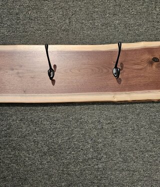 Stone River Wall Coat Rack w/4  Hooks - Walnut - 7" x 36"
