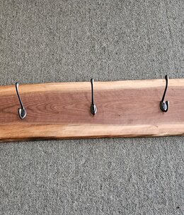 Stone River Wall Coat Rack w/5 Hooks - Walnut - 7" x 48"