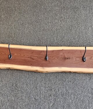 Stone River Wall Coat Rack w/5 Hooks - Walnut - 7" x  60"