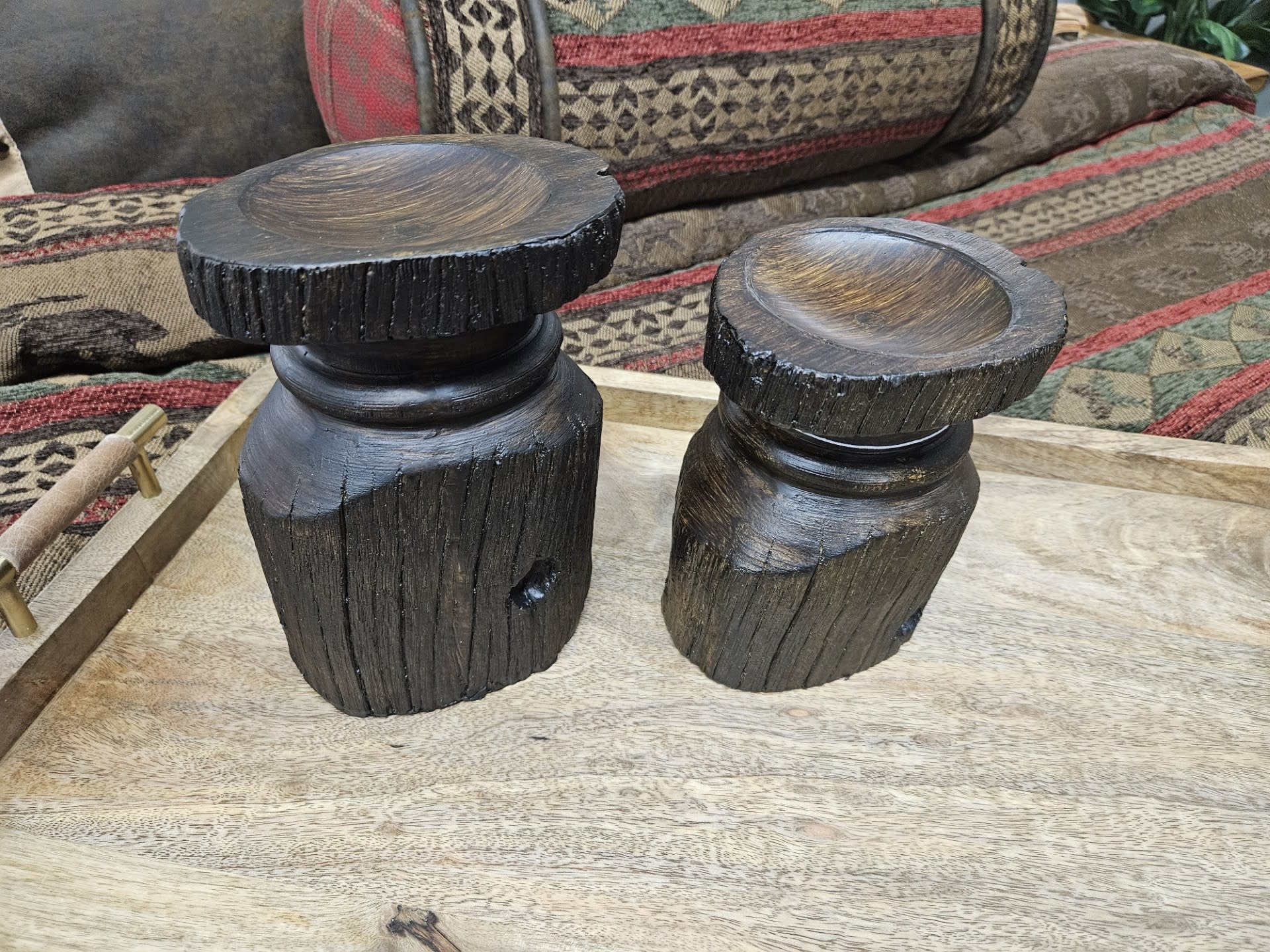 Crestview Barn Post Candleholders Set of 2