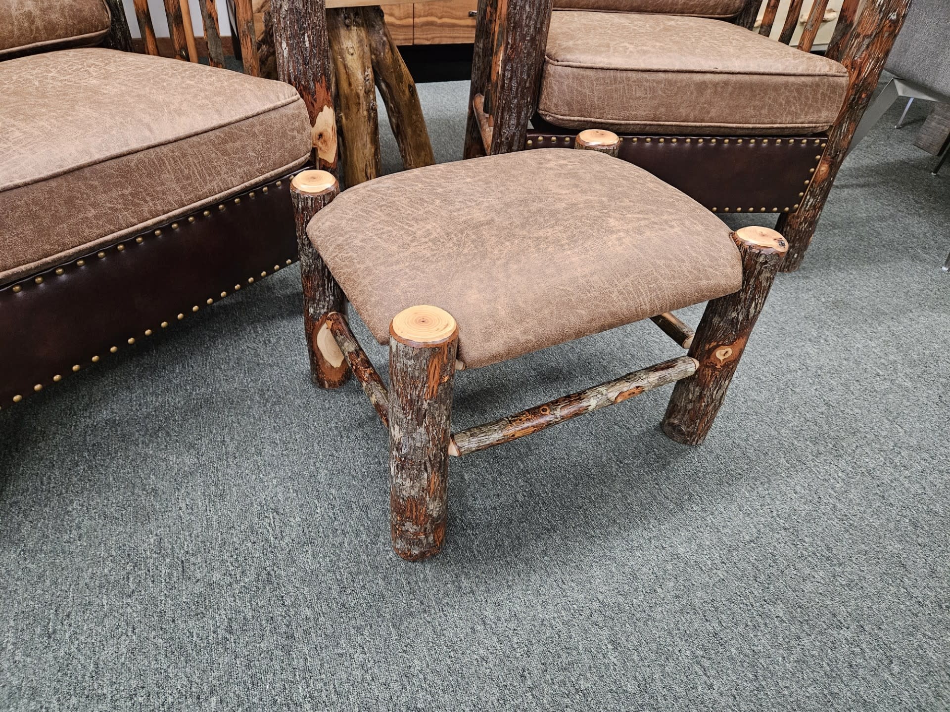 ALBC Hickory Foot Ottoman 23.5 x 18 x 16H