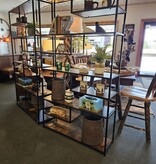 Melrose Iron/Wood LARGE Floor Shelf 39.5Lx12Dx71H
