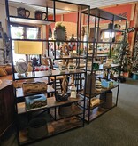 Melrose Iron/Wood LARGE Floor Shelf 39.5Lx12Dx71H