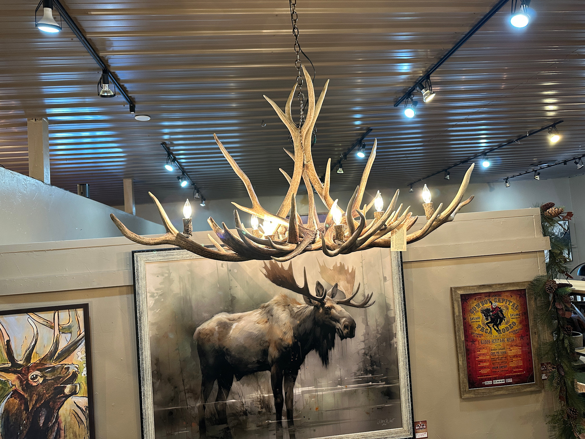 BIG BEAR Elk Oval Antler Chandelier