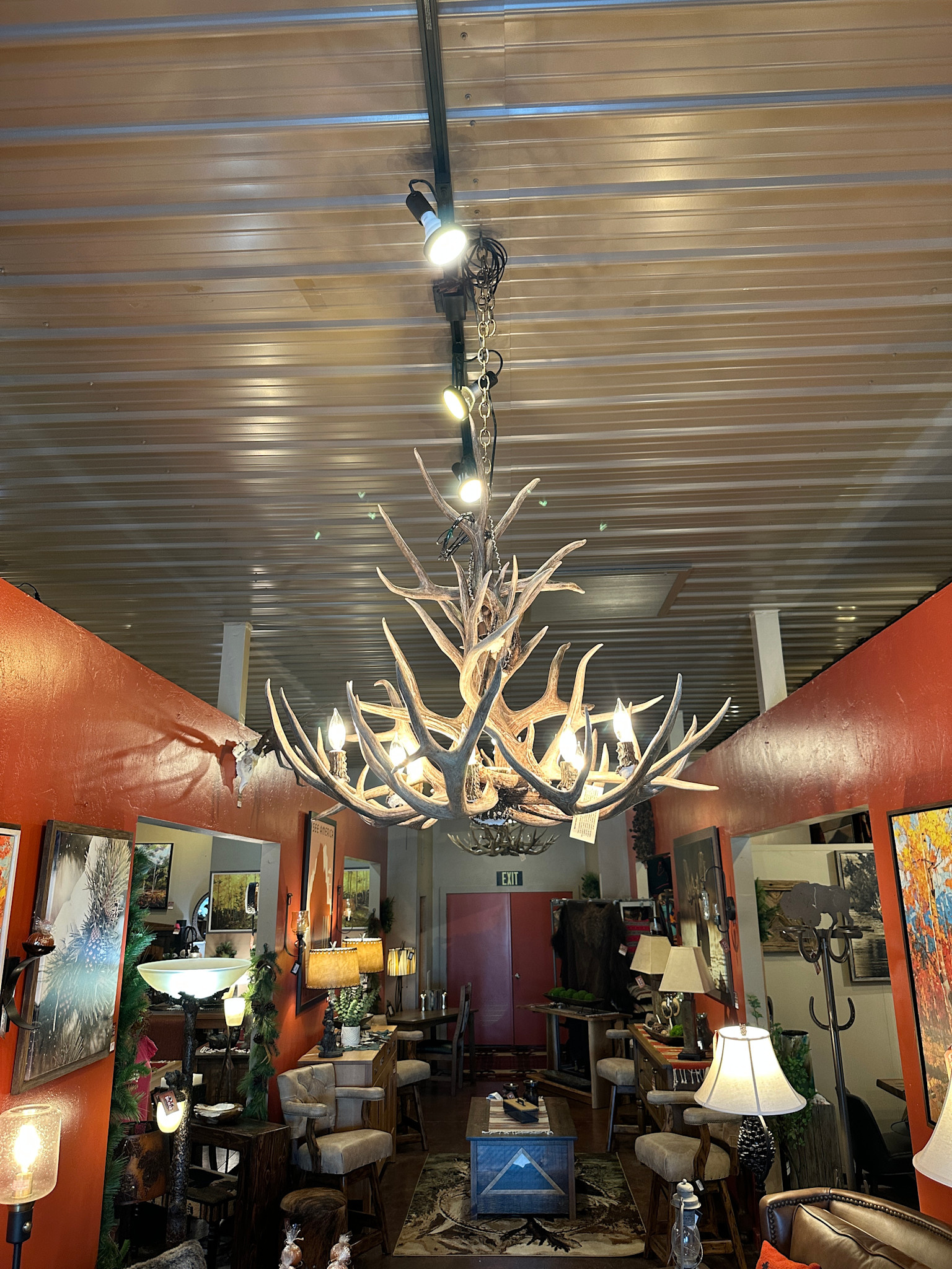 BIG BEAR MD9XL, Mule Deer Antler Chandelier 9 Lights