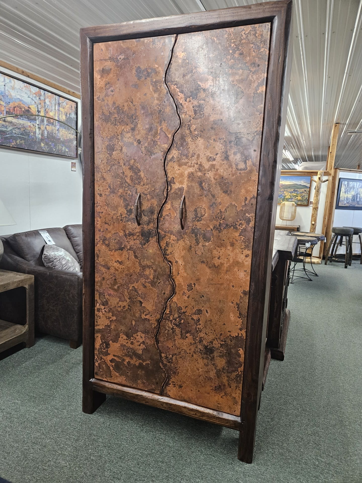 Artisans Copper Wine Cabinet 40x22x83.5H