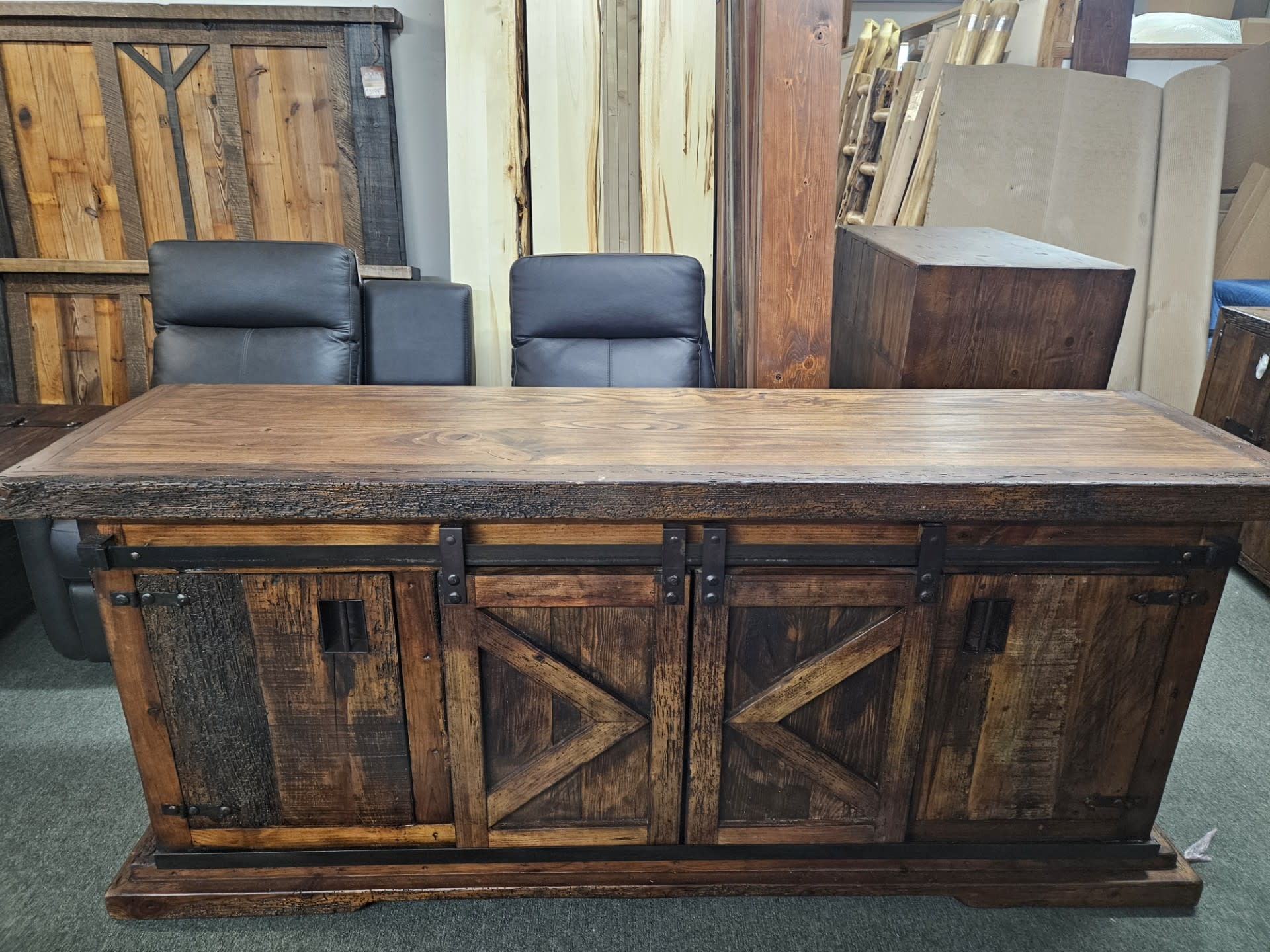 Artisans Mathew Barndoor Cabinet/Buffet 84x22x36